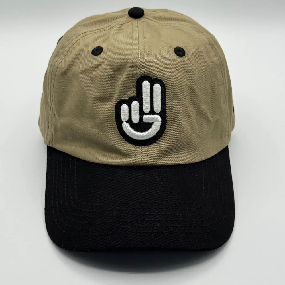 Jeep Wave Twill Embroidered Hat Cap Adjustable Strap Back Khaki Black